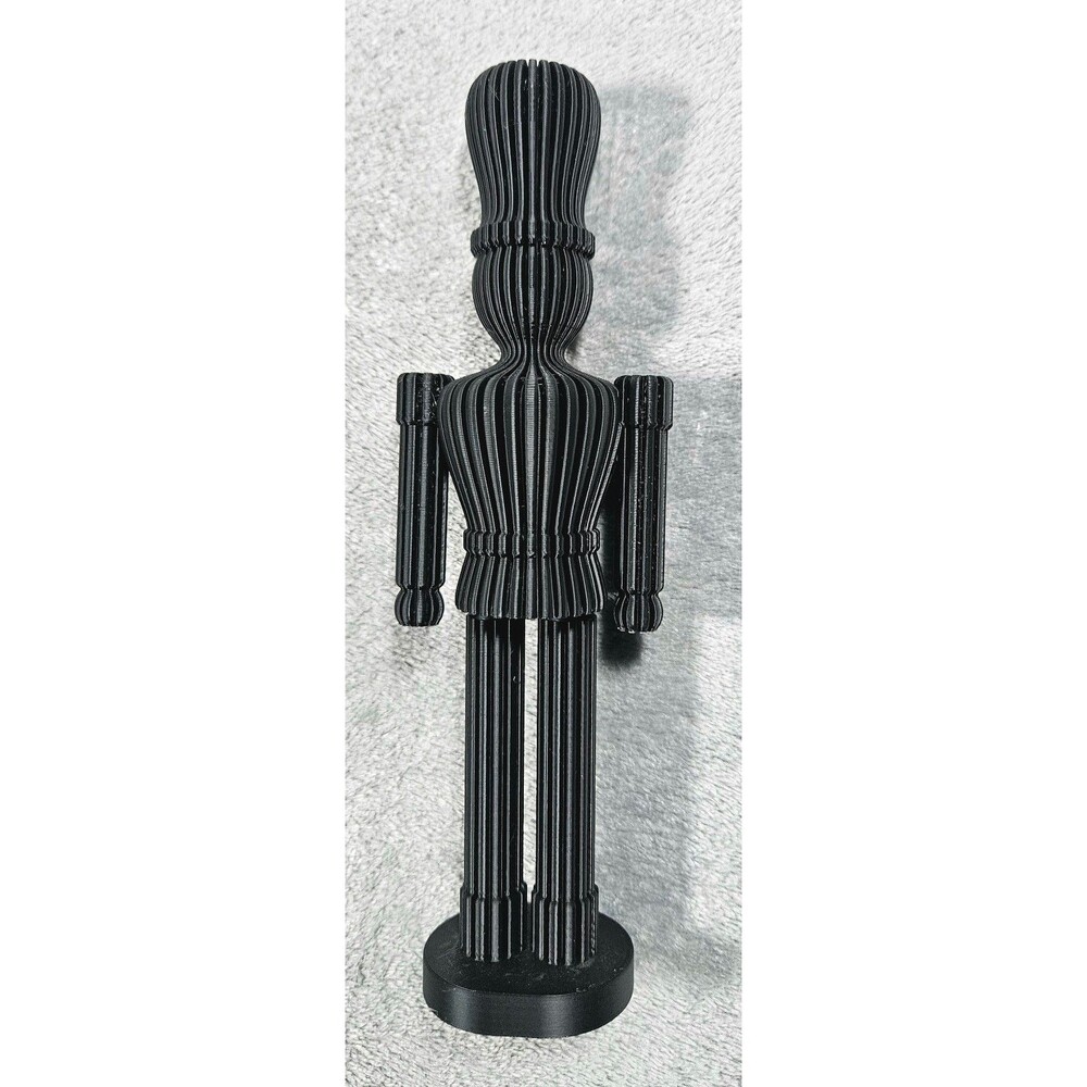 3D Printed Nutcracker Figure Black Decorative Nutcracker Statue Approx 8in